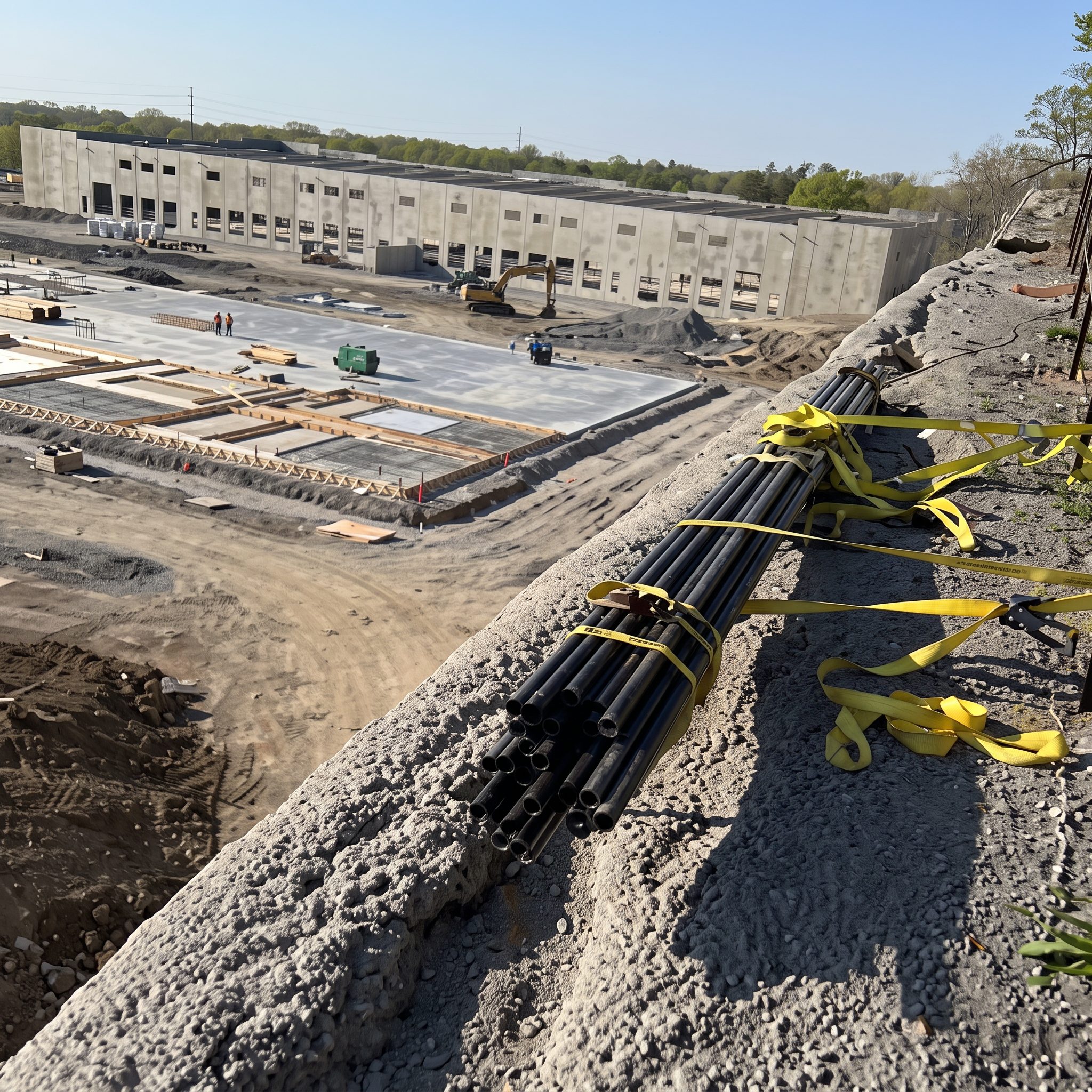Underground utility and site work on a commercial project